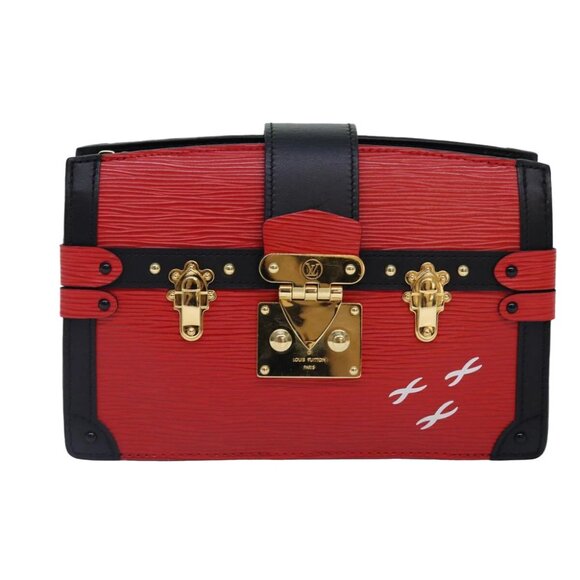 LOUIS VUITTON Epi Trunk Clutch Shoulder Bag Red Black M51697 LV Auth ar12517A - Picture 14 of 16